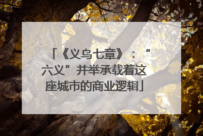 《义乌七章》：“六义”并举承载着这座城市的商业逻辑