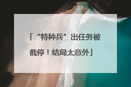 “特种兵”出任务被截停！结局太意外