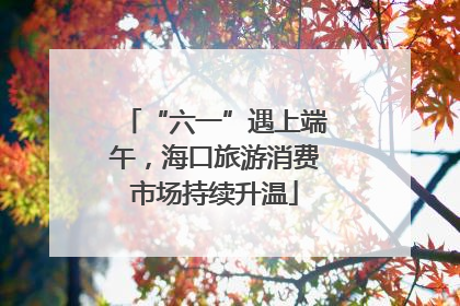 “六一”遇上端午，海口旅游消费市场持续升温