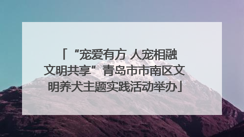 “宠爱有方 人宠相融 文明共享”青岛市市南区文明养犬主题实践活动举办