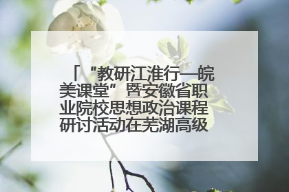 “教研江淮行—皖美课堂”暨安徽省职业院校思想政治课程研讨活动在芜湖高级职业技术学校举行