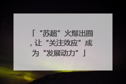 “苏超”火爆出圈，让“关注效应”成为“发展动力”