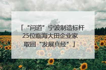 “问道”宁波制造标杆 25位临海大田企业家取回“发展真经”