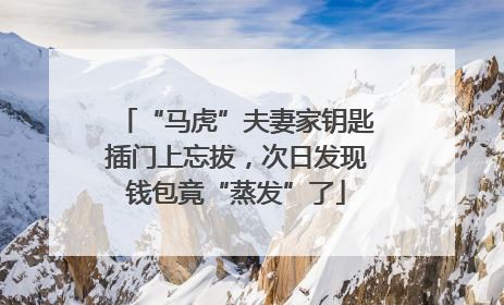 “马虎”夫妻家钥匙插门上忘拔，次日发现钱包竟“蒸发”了
