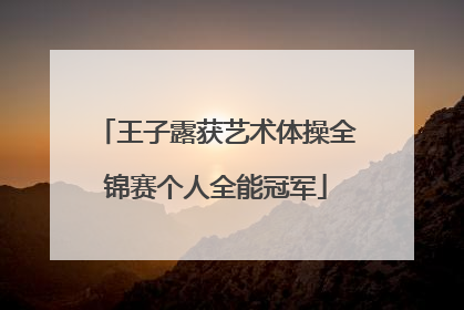 王子露获艺术体操全锦赛个人全能冠军