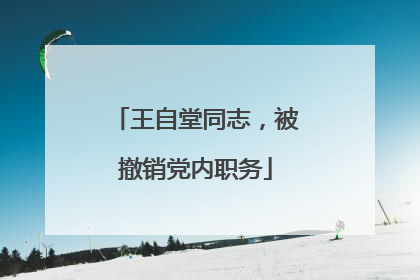 王自堂同志，被撤销党内职务