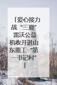 爱心接力战“三夏” 雷沃公益机收开进山东重工“第一书记村”
