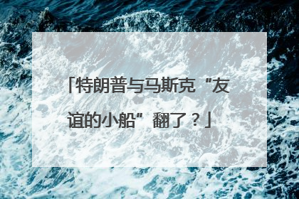 特朗普与马斯克“友谊的小船”翻了？