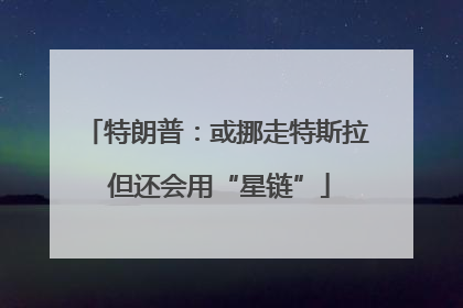 特朗普：或挪走特斯拉 但还会用“星链”