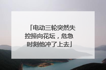 电动三轮突然失控撞向花坛，危急时刻他冲了上去