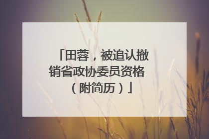 田蓉，被追认撤销省政协委员资格（附简历）