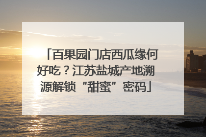 百果园门店西瓜缘何好吃？江苏盐城产地溯源解锁“甜蜜”密码