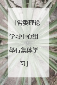 省委理论学习中心组举行集体学习