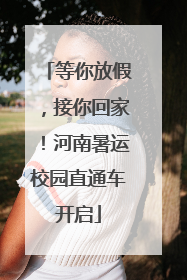 等你放假，接你回家！河南暑运校园直通车开启