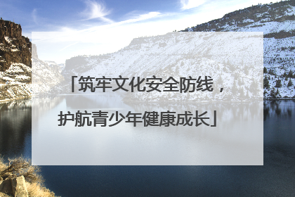 筑牢文化安全防线，护航青少年健康成长