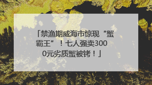 禁渔期威海市惊现“蟹霸王”！七人强卖3000元劣质蟹被铐！