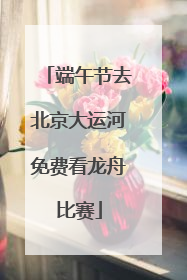 端午节去北京大运河免费看龙舟比赛