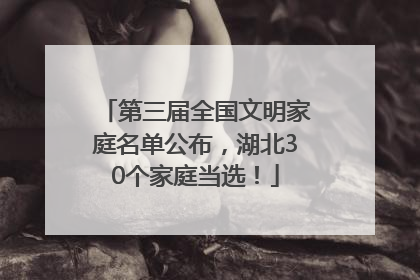 第三届全国文明家庭名单公布，湖北30个家庭当选！