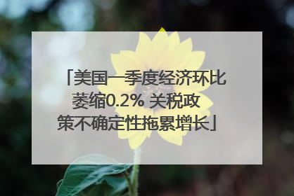 美国一季度经济环比萎缩0.2% 关税政策不确定性拖累增长
