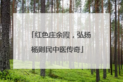 红色庄余霞，弘扬杨则民中医传奇