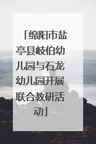 绵阳市盐亭县岐伯幼儿园与石龙幼儿园开展联合教研活动