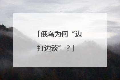 俄乌为何“边打边谈”？