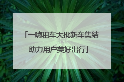 一嗨租车大批新车集结 助力用户美好出行