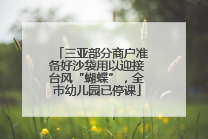 三亚部分商户准备好沙袋用以迎接台风“蝴蝶”，全市幼儿园已停课