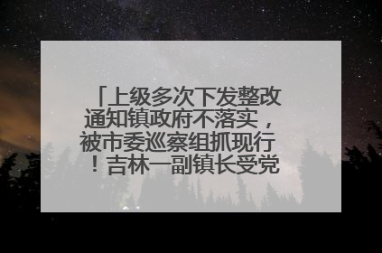 上级多次下发整改通知镇政府不落实，被市委巡察组抓现行！吉林一副镇长受党内警告处分