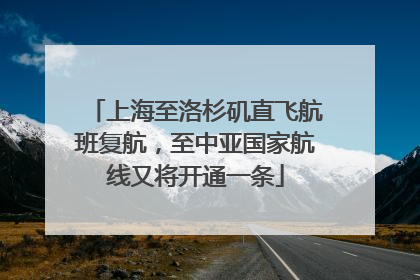 上海至洛杉矶直飞航班复航，至中亚国家航线又将开通一条
