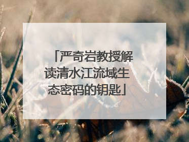 严奇岩教授解读清水江流域生态密码的钥匙
