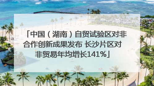 中国（湖南）自贸试验区对非合作创新成果发布 长沙片区对非贸易年均增长141%