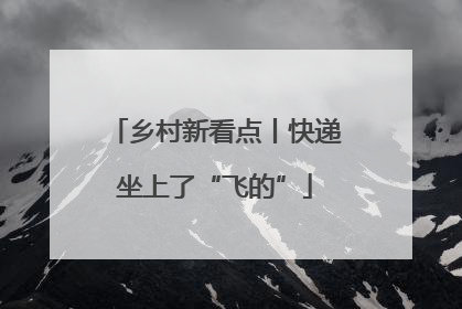 乡村新看点丨快递坐上了“飞的”