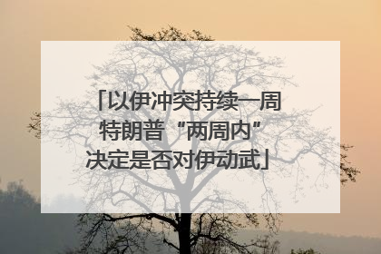 以伊冲突持续一周 特朗普“两周内”决定是否对伊动武