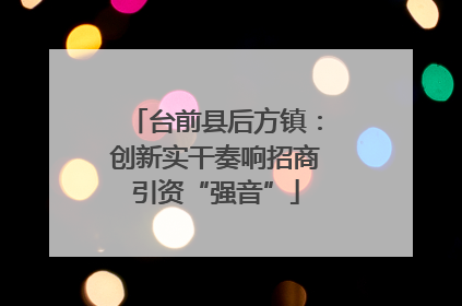 台前县后方镇：创新实干奏响招商引资“强音”
