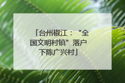 台州椒江：“全国文明村镇”落户下陈广兴村