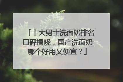 十大男士洗面奶排名口碑揭晓，国产洗面奶哪个好用又便宜？