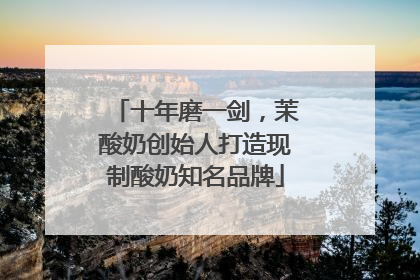 十年磨一剑，茉酸奶创始人打造现制酸奶知名品牌