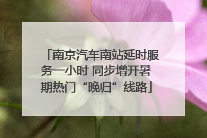 南京汽车南站延时服务一小时 同步增开暑期热门“晚归”线路