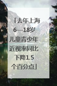 去年上海6—18岁儿童青少年近视率同比下降1.5个百分点