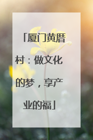 厦门黄厝村：做文化的梦，享产业的福