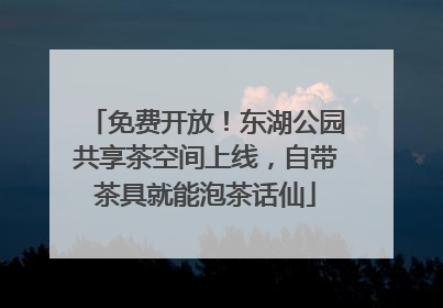 免费开放！东湖公园共享茶空间上线，自带茶具就能泡茶话仙