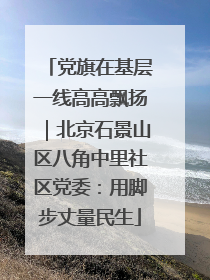 党旗在基层一线高高飘扬｜北京石景山区八角中里社区党委：用脚步丈量民生
