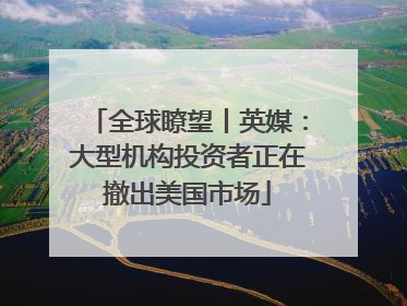 全球瞭望丨英媒：大型机构投资者正在撤出美国市场