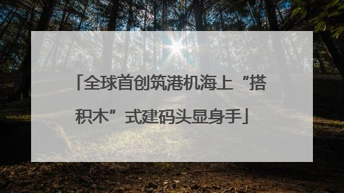全球首创筑港机海上“搭积木”式建码头显身手
