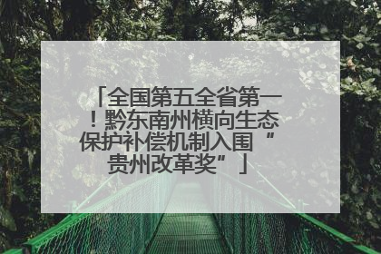 全国第五全省第一！黔东南州横向生态保护补偿机制入围“贵州改革奖”