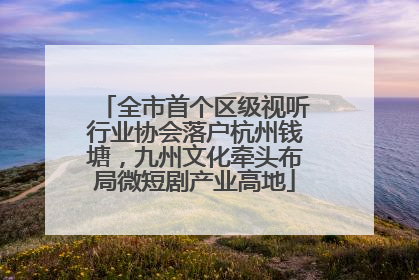 全市首个区级视听行业协会落户杭州钱塘，九州文化牵头布局微短剧产业高地