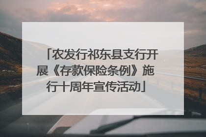 农发行祁东县支行开展《存款保险条例》施行十周年宣传活动