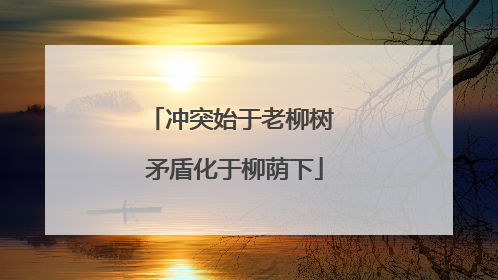 冲突始于老柳树 矛盾化于柳荫下