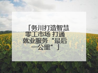务川打造智慧零工市场 打通就业服务“最后一公里”